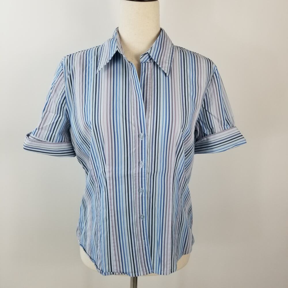 New York & Co Short Sleeve Striped Tops Bonus Bundle of 3 Size Medium